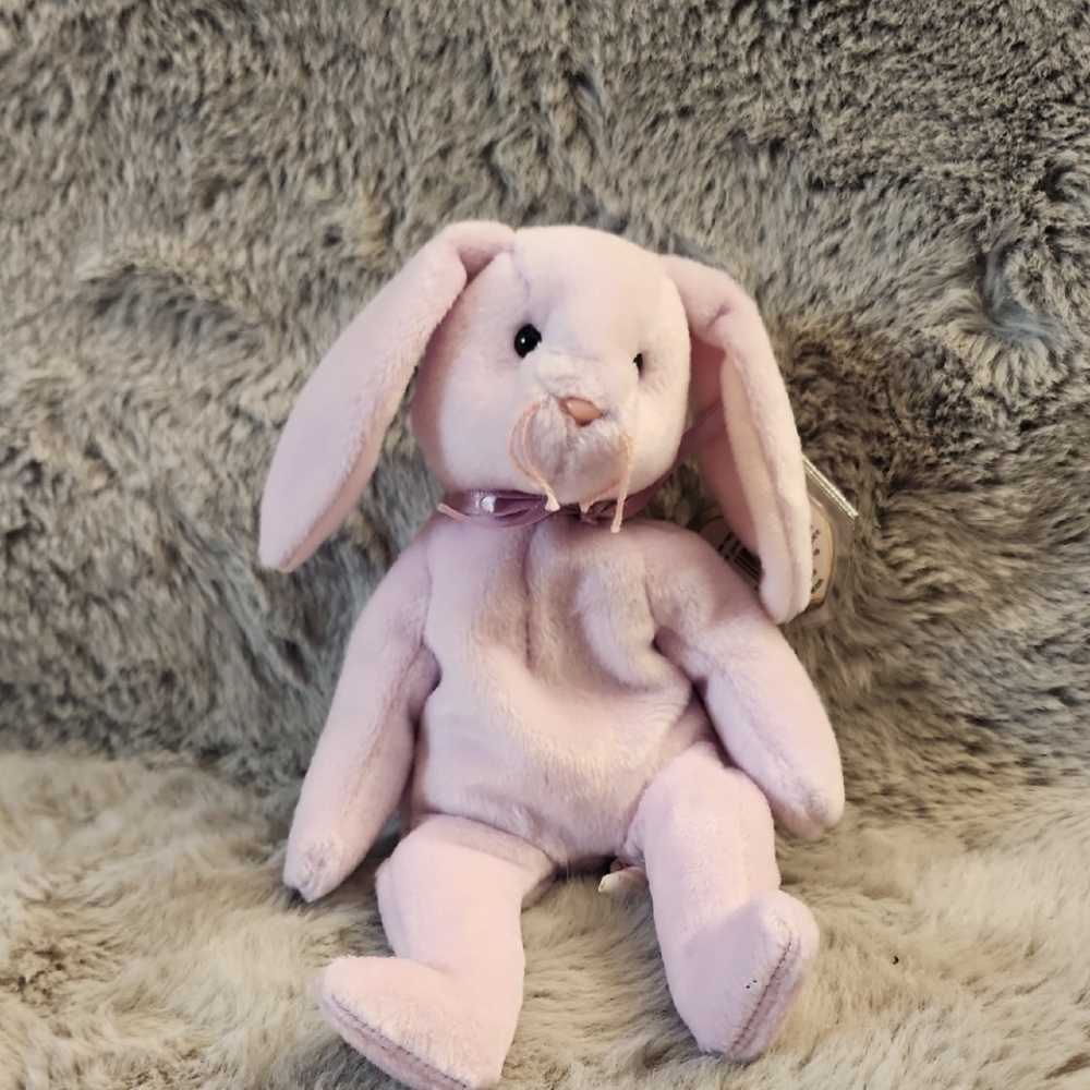 NWT Ty Beanie Babies Floppity The‎ Lavendar Bunny